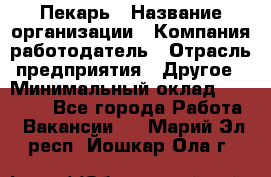 Пекарь › Название организации ­ Компания-работодатель › Отрасль предприятия ­ Другое › Минимальный оклад ­ 12 300 - Все города Работа » Вакансии   . Марий Эл респ.,Йошкар-Ола г.